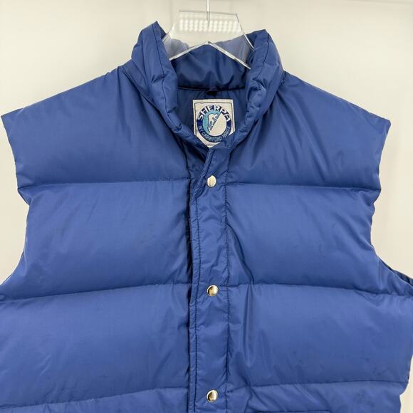 Vintage Sherpa by Crawford House Men's Down Filled Puffer Vest Blue Size Large - Picture 2 of 7